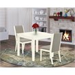 Pemberly Row 3-Piece Rectangular Dining Set in Linen White and Shitake