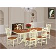 Pemberly Row 7-Piece Wood Kitchen Set with Butterfly Leaf in Buttermilk/Cherry