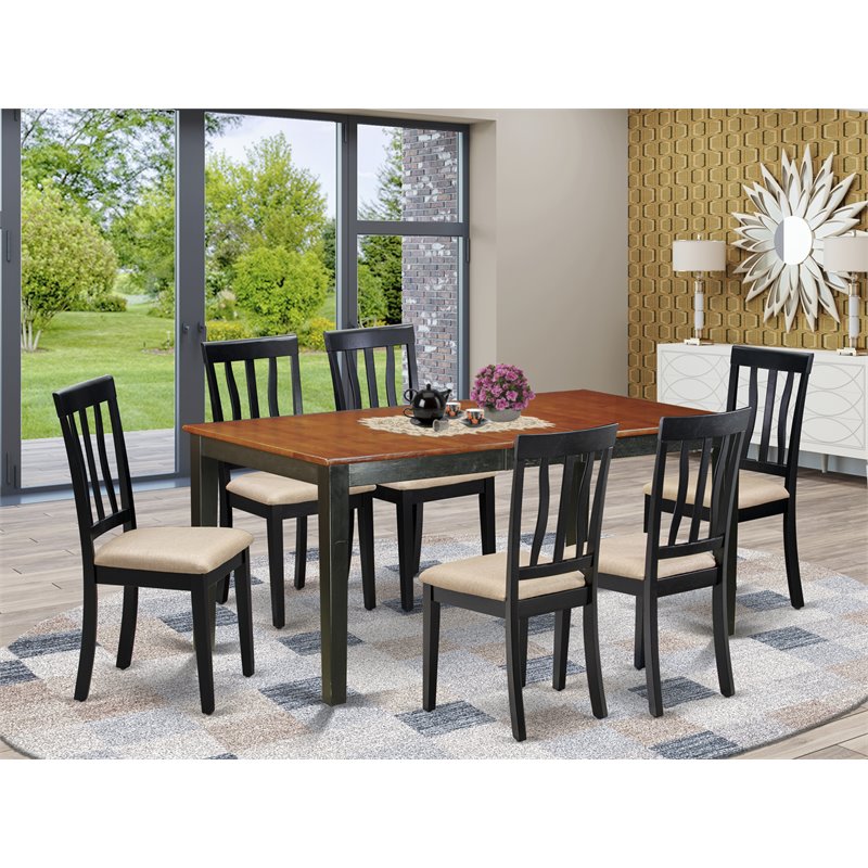 Pemberly Row 7-Piece Wood Kitchen Set in Black & Cherry Finish