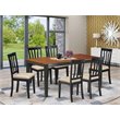 Pemberly Row 7-Piece Wood Kitchen Set in Black & Cherry Finish