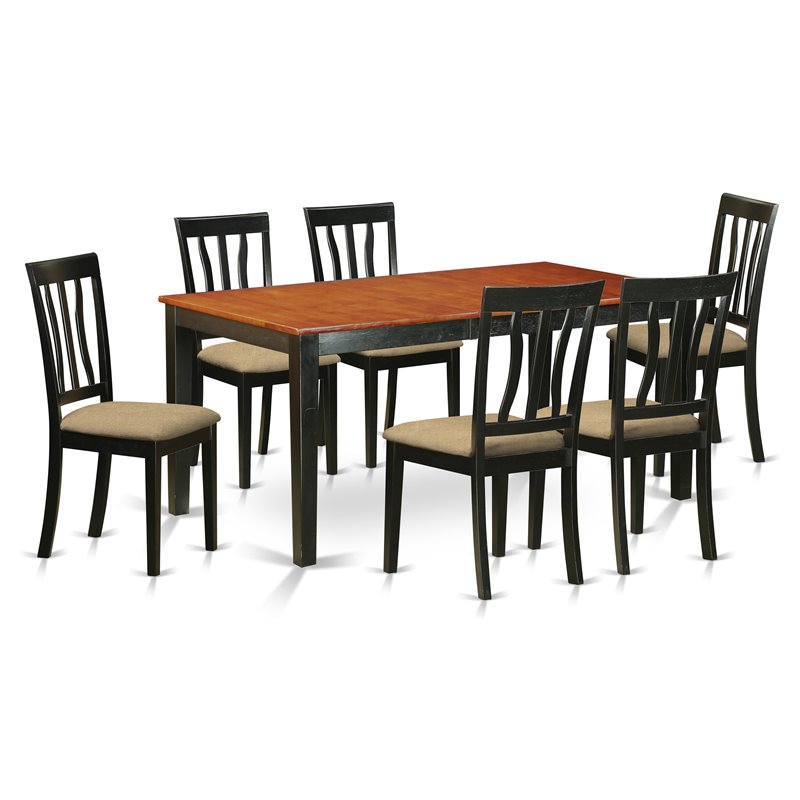 Pemberly Row 7-Piece Wood Kitchen Set in Black & Cherry Finish