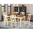 Pemberly Row 7-Piece Wood Dining Set with Chairs in Buttermilk & Cherry