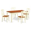 Pemberly Row 5-Piece Wood Dining Set with Chairs in Buttermilk & Cherry