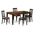 Pemberly Row 5-Piece Wood Kitchen Dining Set with Chairs in Black & Cherry