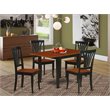 Pemberly Row 5-Piece Wood Kitchen Set with Drop Leaves in Black/Cherry
