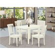 Pemberly Row 5-Piece Wood Dining Table Set in Linen White