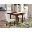 Pemberly Row 3-Piece Wood Dining Set in Mahogany and Light Beige