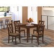 Pemberly Row 5-Piece Wood Dining Set with Double X-Back Chairs in Mahogany