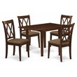 Pemberly Row 5-Piece Wood Dining Set with Double X-Back Chairs in Mahogany