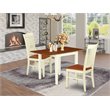 Pemberly Row 3-Piece Wood Dining Set in Buttermilk and Cherry Finish