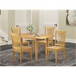 Pemberly Row 5-Piece Wood Table and Dining Chair Set in Oak Finish