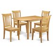 Pemberly Row 5-Piece Wood Table and Dining Chair Set in Oak Finish