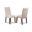 Pemberly Row 5-Piece Mahogany Wood Dining Set with High Back Linen Chairs
