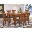 Pemberly Row 7-Piece Wood Kitchen Table Set in Saddle Brown Finish