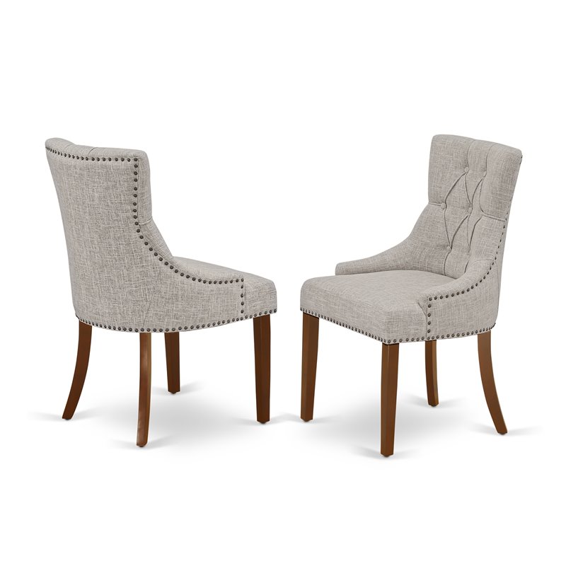 Pemberly Row 3-Piece Dining Set in Mahogany with Doeskin Upholstery