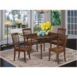 Pemberly Row 5-Piece Wood Dining Set with Slatted Chair Design in Mahogany