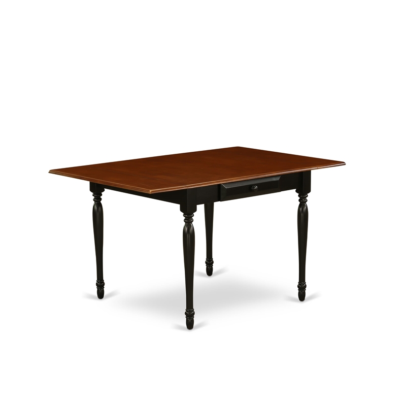 Pemberly Row 5-Piece Dining Set with Wooden Chairs in Black/Cherry Finish