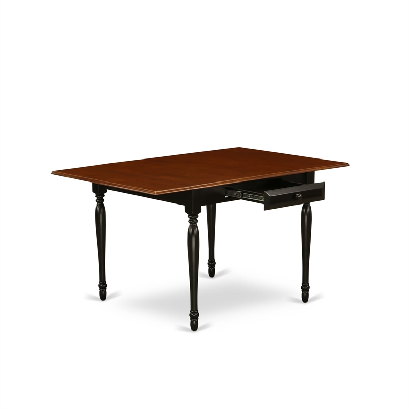 Pemberly Row 5-Piece Dining Set with Wooden Chairs in Black/Cherry Finish