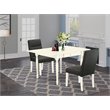 Pemberly Row 3-Piece Rubberwood Dining Set in Linen White and Gray