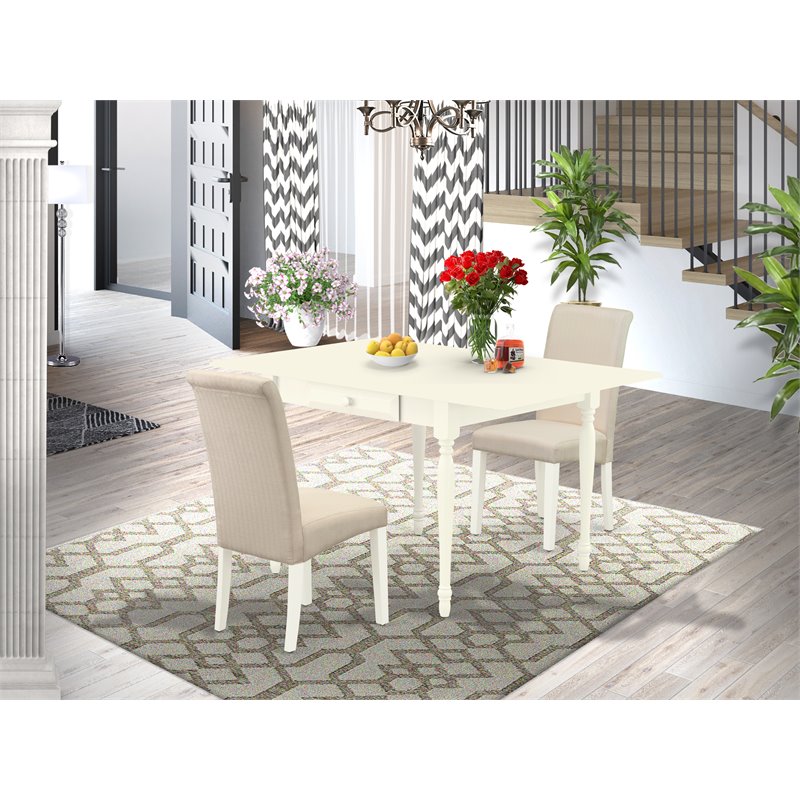 Pemberly Row 5-Piece Wood Dining Table Set in Buttermilk and Cherry