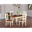 Pemberly Row 5-Piece Wood Dining Table Set in Cherry and Buttermilk Finish