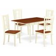 Pemberly Row 5-Piece Wood Dining Table Set in Cherry and Buttermilk Finish