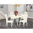 Pemberly Row 5-Piece Wood Dining Table Set with Chairs in Linen White