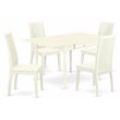 Pemberly Row 5-Piece Wood Dining Table Set with Chairs in Linen White
