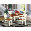 Pemberly Row 5-Piece Wood Dining Set with Slat Back Chairs in Cherry