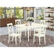 Pemberly Row 5-Piece Wood Dining Set with X-Back Chairs in Linen White