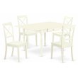 Pemberly Row 5-Piece Wood Dining Set with X-Back Chairs in Linen White
