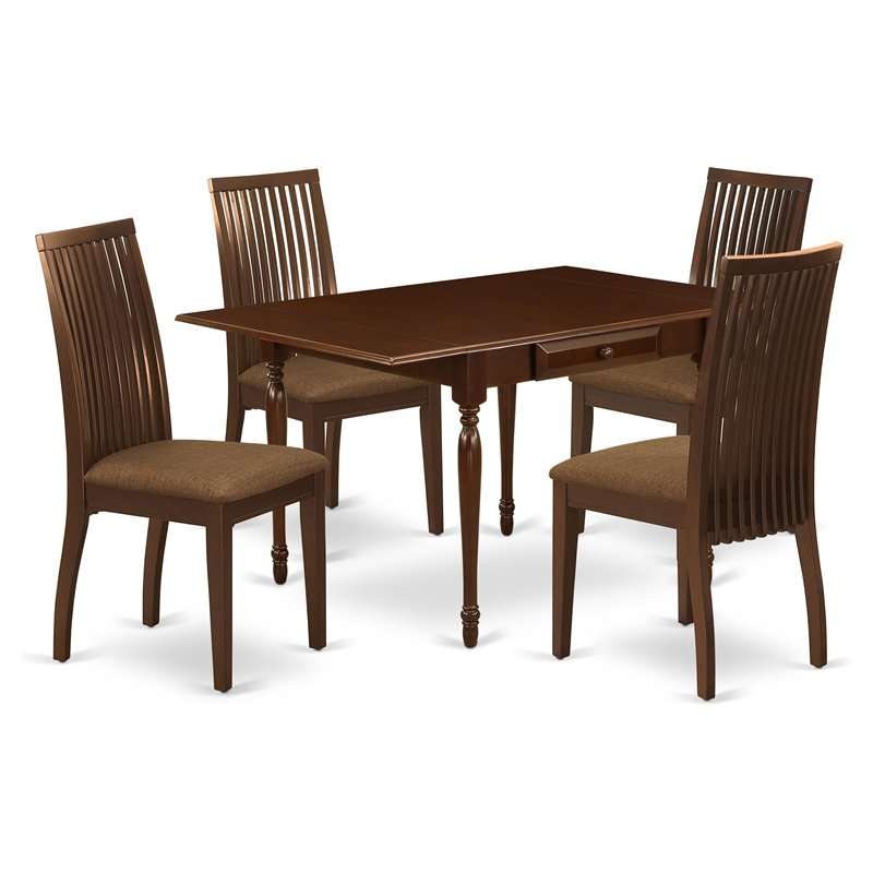 Pemberly Row 5-Piece Wood Dining Room Set with Mahogany Finish