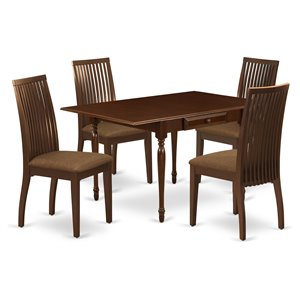 Pemberly Row 5-Piece Wood Dining Room Set with Mahogany Finish