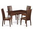 Pemberly Row 5-Piece Wood Dining Table Set in Mahogany Finish