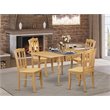 Pemberly Row 5-piece Wood Dining Set in Oak Finish