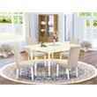 Pemberly Row 5-piece Wood Dining Set in Linen White and Cream