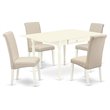 Pemberly Row 5-piece Wood Dining Set in Linen White and Cream