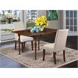 Pemberly Row 3-Piece Wood Dining Set in Mahogany and Cream