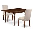 Pemberly Row 3-Piece Wood Dining Set in Mahogany and Cream