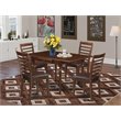 Pemberly Row 5-Piece Wood Dining Set with Ladder-Back Chairs in Mahogany