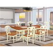 Pemberly Row 7-Piece Wood Kitchen Table Set in Buttermilk and Cherry Finish