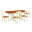 Pemberly Row 7-Piece Wood Kitchen Table Set in Buttermilk and Cherry Finish