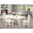 Pemberly Row 5-Piece Wood Dining Set with Extension Table in White