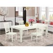 Pemberly Row 5-Piece Wood Dining Set with Chairs in Linen White