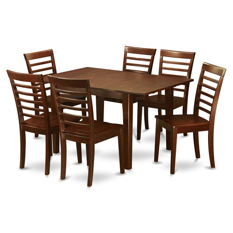 Pemberly Row 7-Piece Wood Dining Set with Mahogany Finish