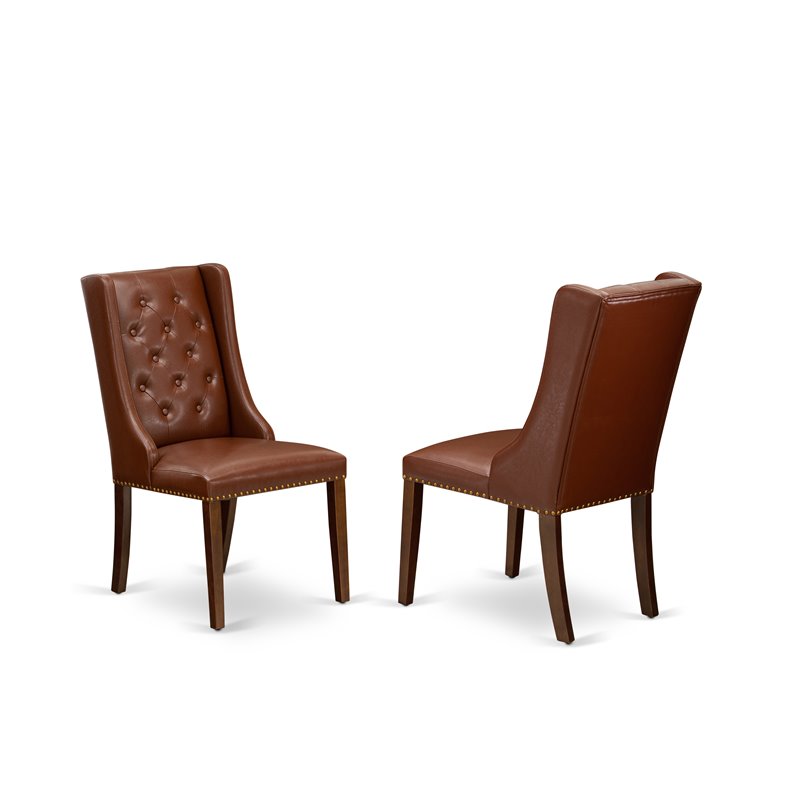 Pemberly Row 5-Piece Wood Dining Set with Linen Upholstery and Mahogany Finish