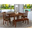 Pemberly Row 5-Piece Mahogany Dinette with Slatted Chairs and Extendable Table