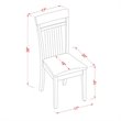 Pemberly Row 5-Piece Mahogany Dinette with Slatted Chairs and Extendable Table