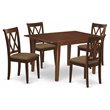 Pemberly Row 5-Piece Mahogany Dining Set with Fabric Seats