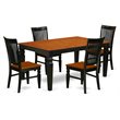 Pemberly Row 5-Piece Dining Table Set with Butterfly Leaf in Black/Cherry